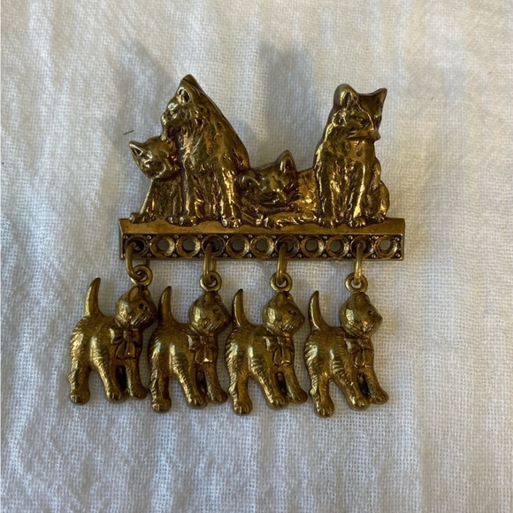 Kitty‎ Cats Vintage Pin Brooch - Picture 1 of 6
